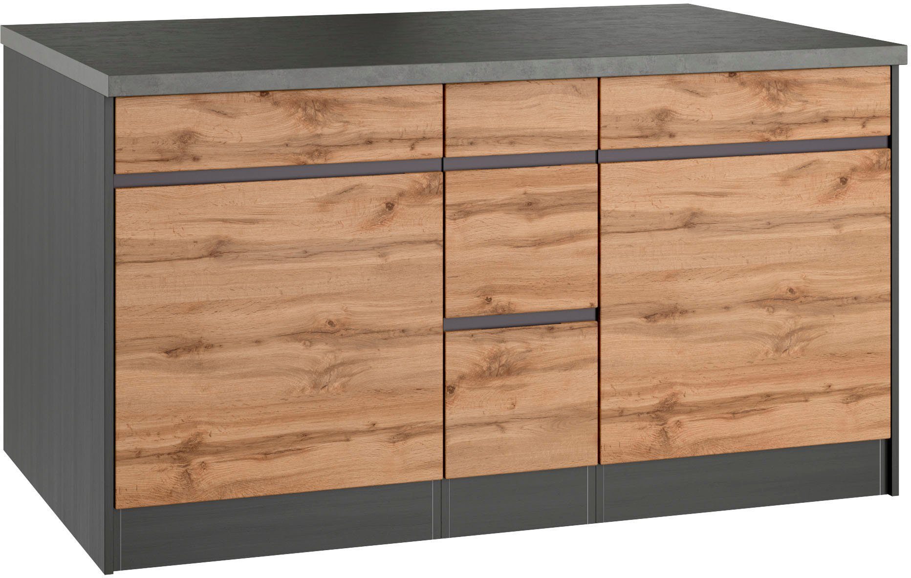 HELD MÖBEL Küche Riesa, Stellbreite 340x150 cm, wahlweise mit oder ohne E-Geräte