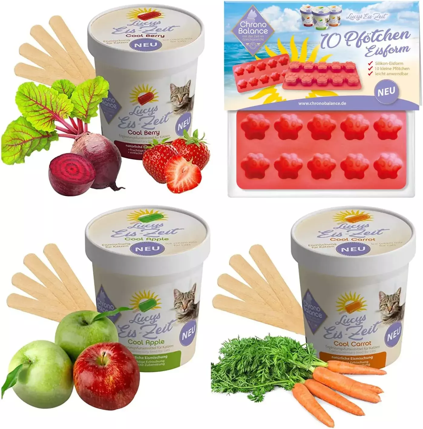 ChronoBalance Snacks ChronoBalance Katzeneis zum Selbermachen 3 Sorten + Form