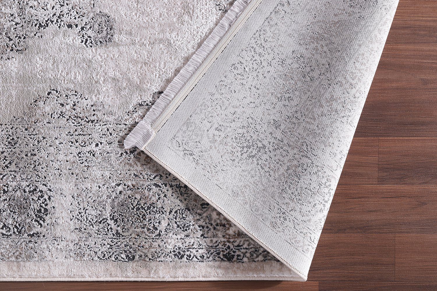 Designteppich Designer Wohnzimmer Teppich Richmond Vintage Creme Grau, Carpetilla, Rechteckig, Höhe: 10 mm, Wohnzimmer, Kurzflor, Kinderzimmer