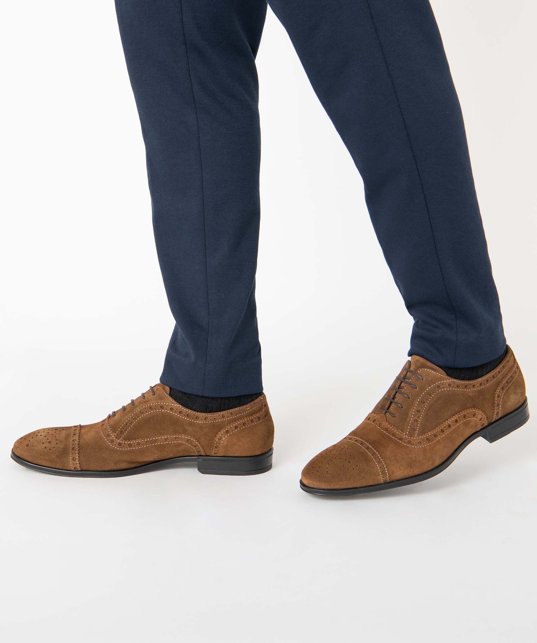 Derbies homme dessus cuir retourné et bout fleuri - Tanéo camel | GEMO