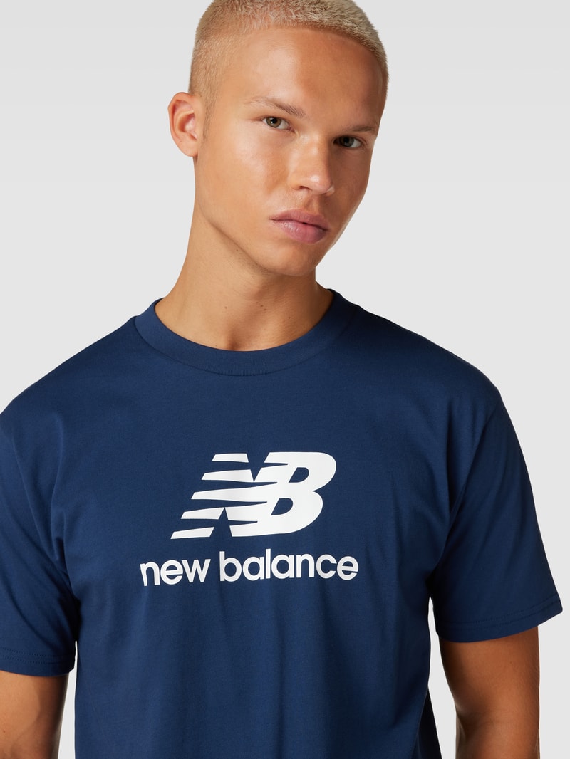T-Shirt mit Logo-Print in marineblau