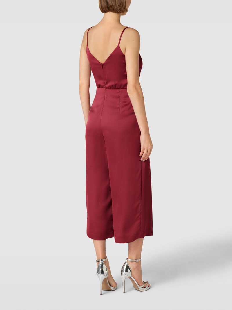 Jumpsuit mit Wasserfallausschnitt in rostrot