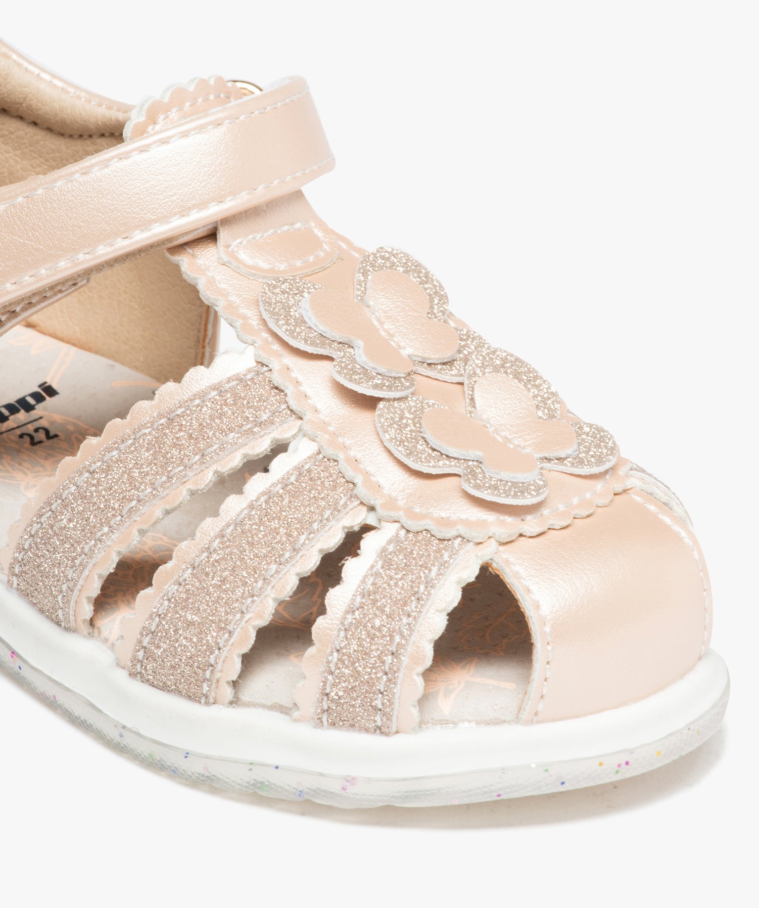 Sandales bébé fille pailletées à scratch - Beppi or | GEMO