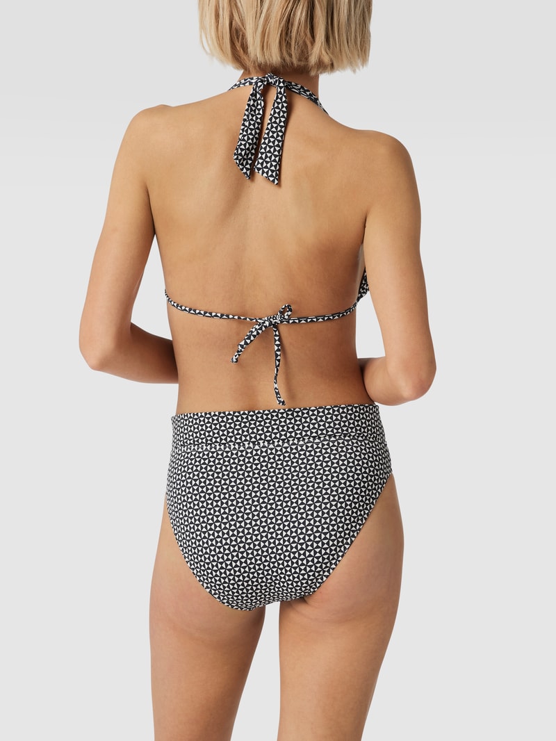 Bikini-Oberteil mit grafischem Allover-Muster in marineblau