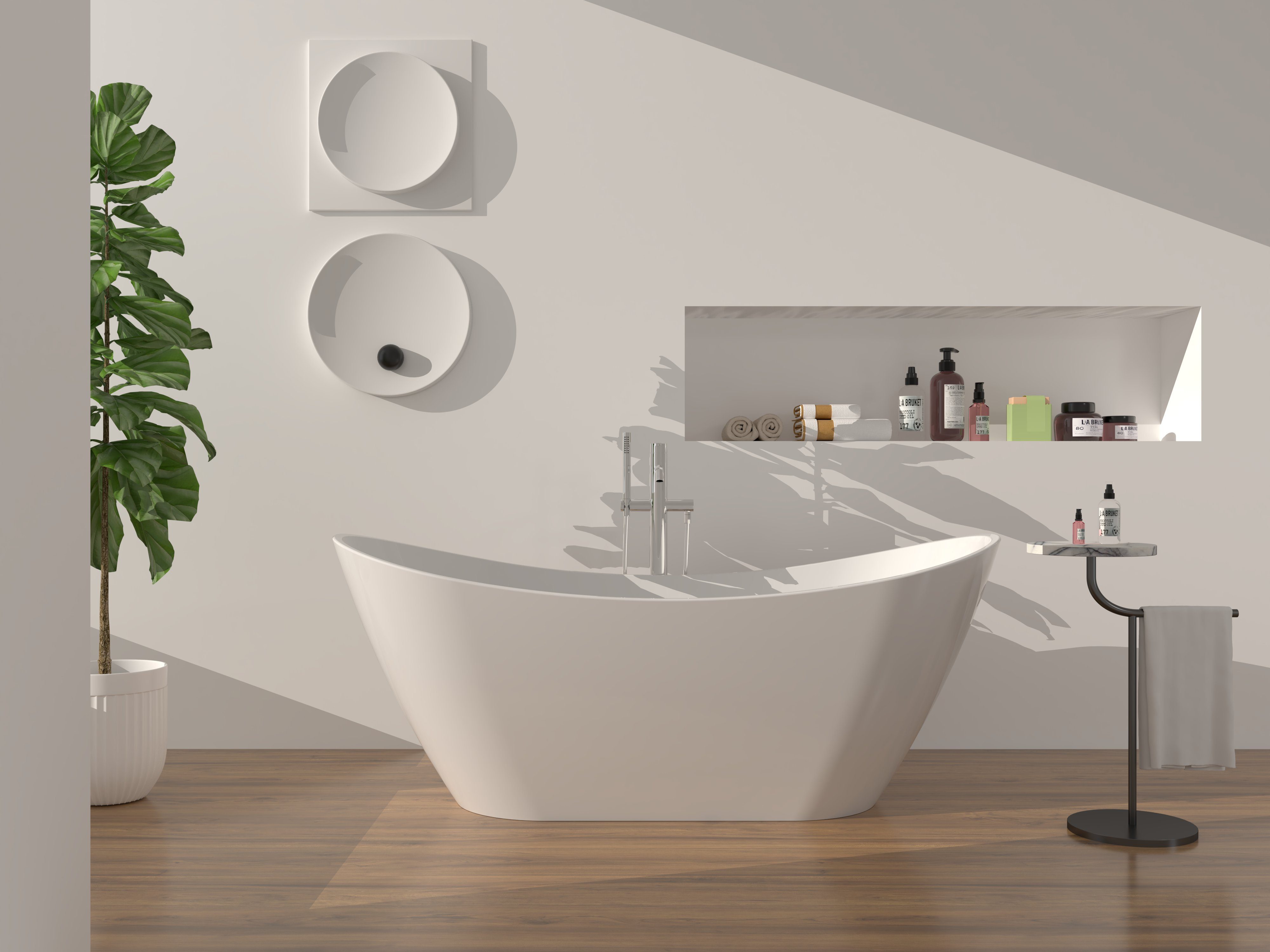 DOTMALL Badewanne Acryl freistehende Badewanne Moderne freistehende Badewanne