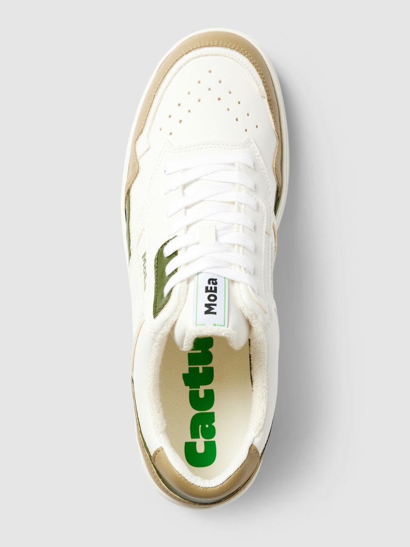 Sneaker mit Kontrastbesatz Modell 'Cactus' in dunkelgrün
