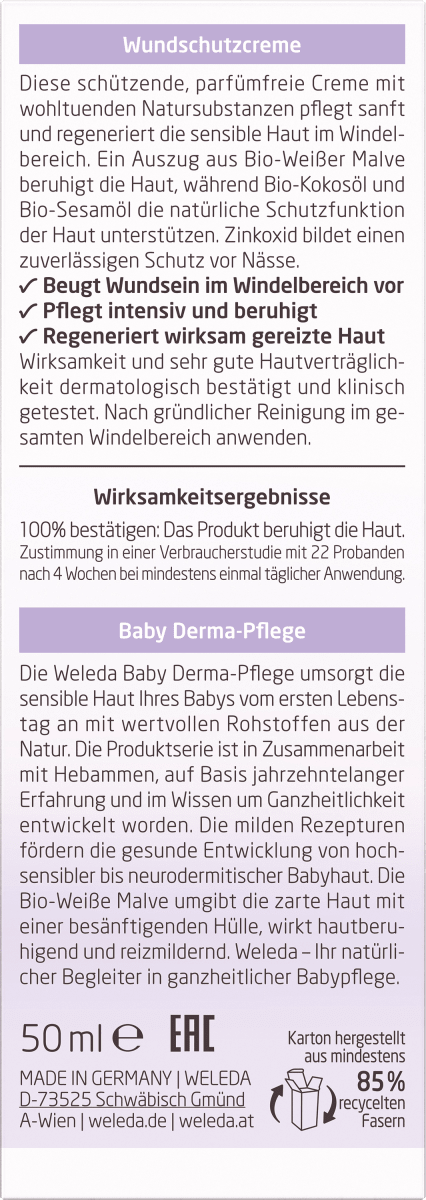 Wundschutzcreme Baby Derma weiße Malve, 50 ml