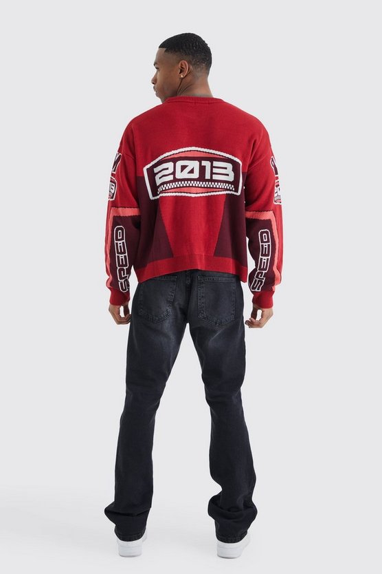 Kastiger Moto-Strickpullover