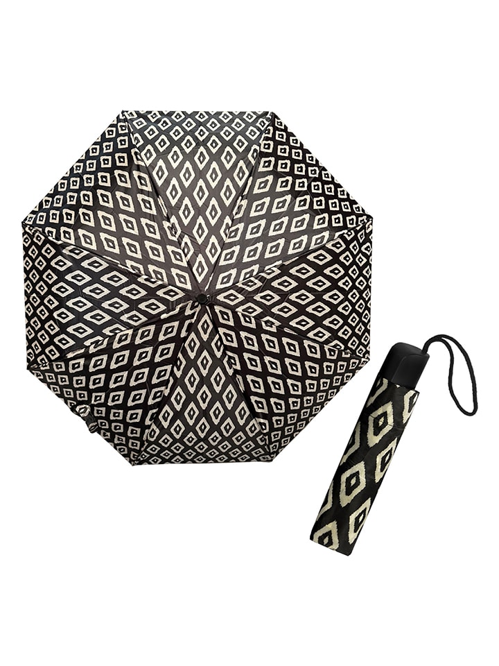Impliva Taschenschirm in Schwarz/ Beige - Ø 90 cm günstig kaufen onesize