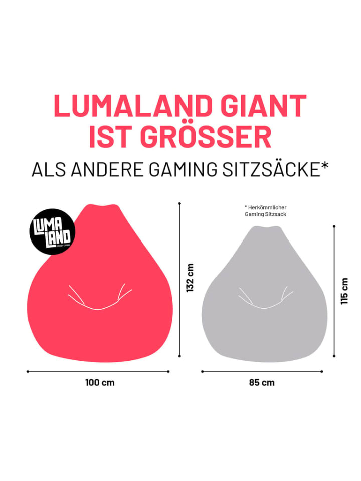 Lumaland LUMALAND Sitzsack GIANT aus der Cord-Reihe, 135 x 100 cm - Bezug soft & waschbar günstig kaufen onesize