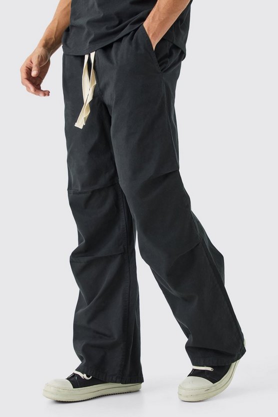 Lockere Hose mit elastischem Bund und Kontrast-Kordelzug