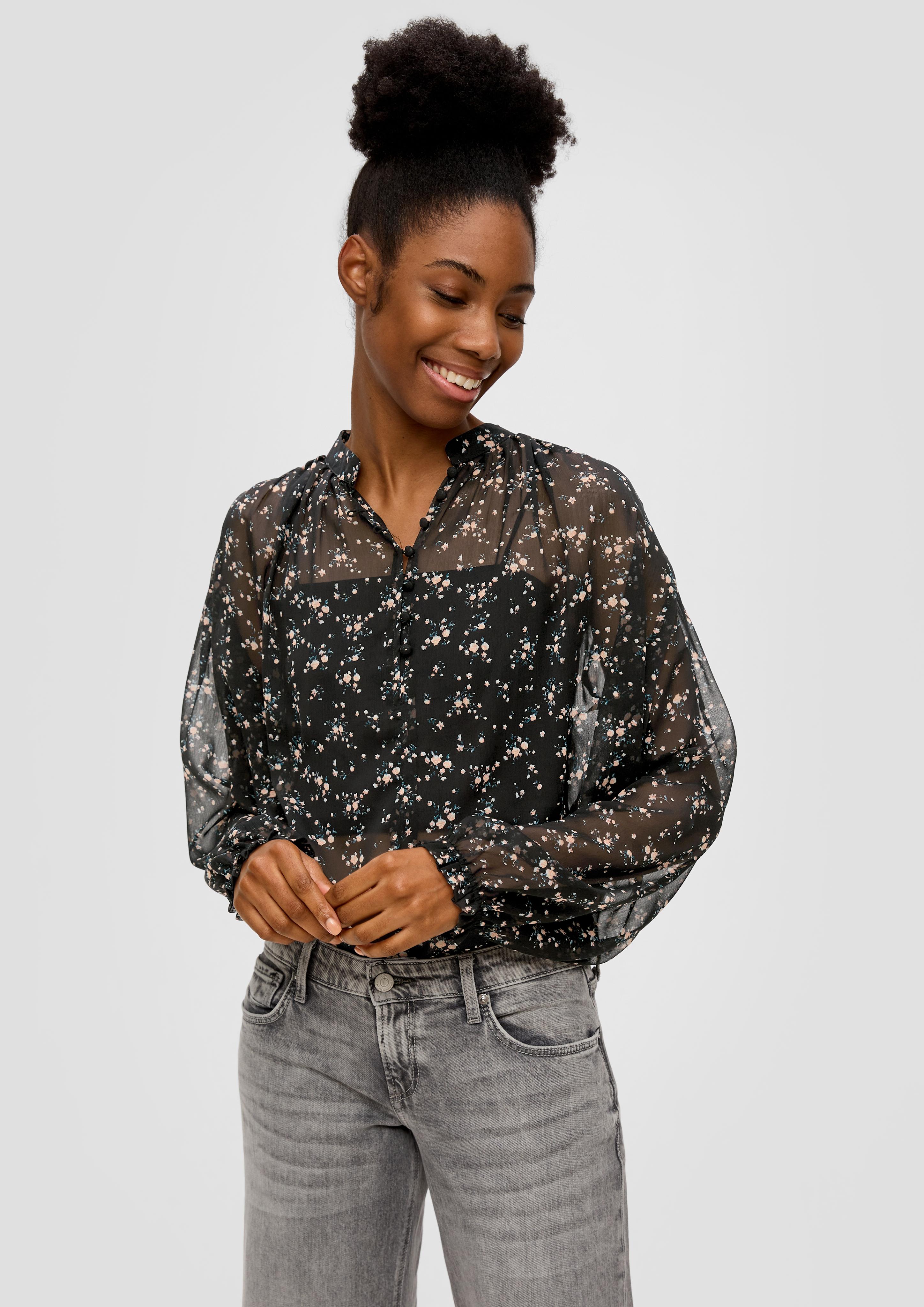 Chiffon-Bluse mit Knöpfen  2143498-99A1