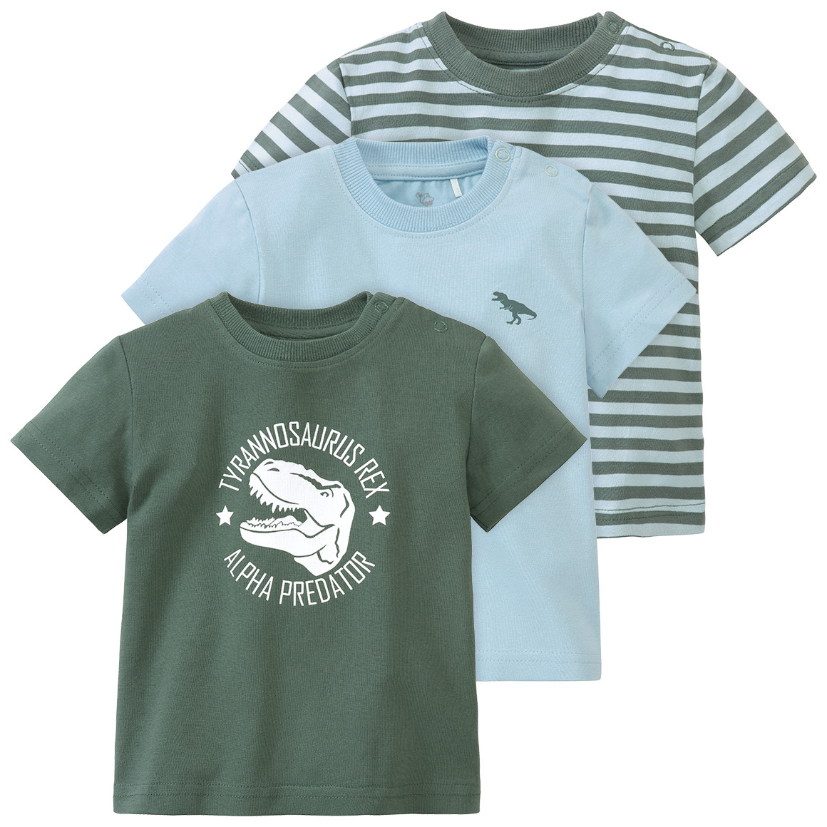3 Baby T-Shirts in verschiedenen Dessins