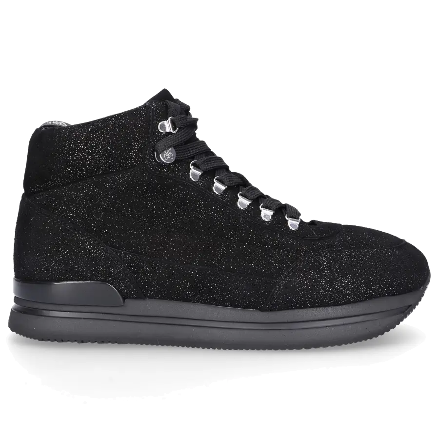 Hogan - Sneaker high H222 Ziegenleder Glitzer schwarz - schwarz