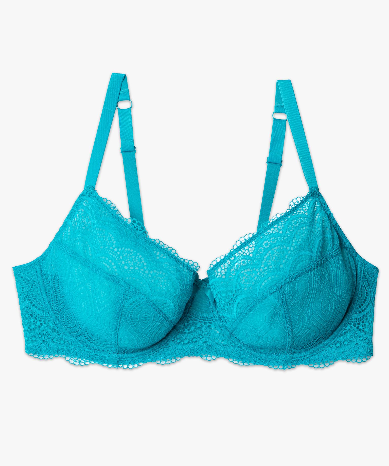 Soutien-gorge emboitant grande taille à armatures en dentelle bleu | GEMO