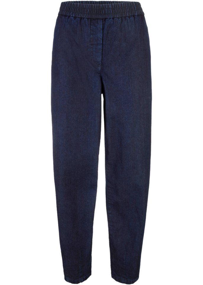 High-Waist-Jeans in Karottenform mit Bequembund