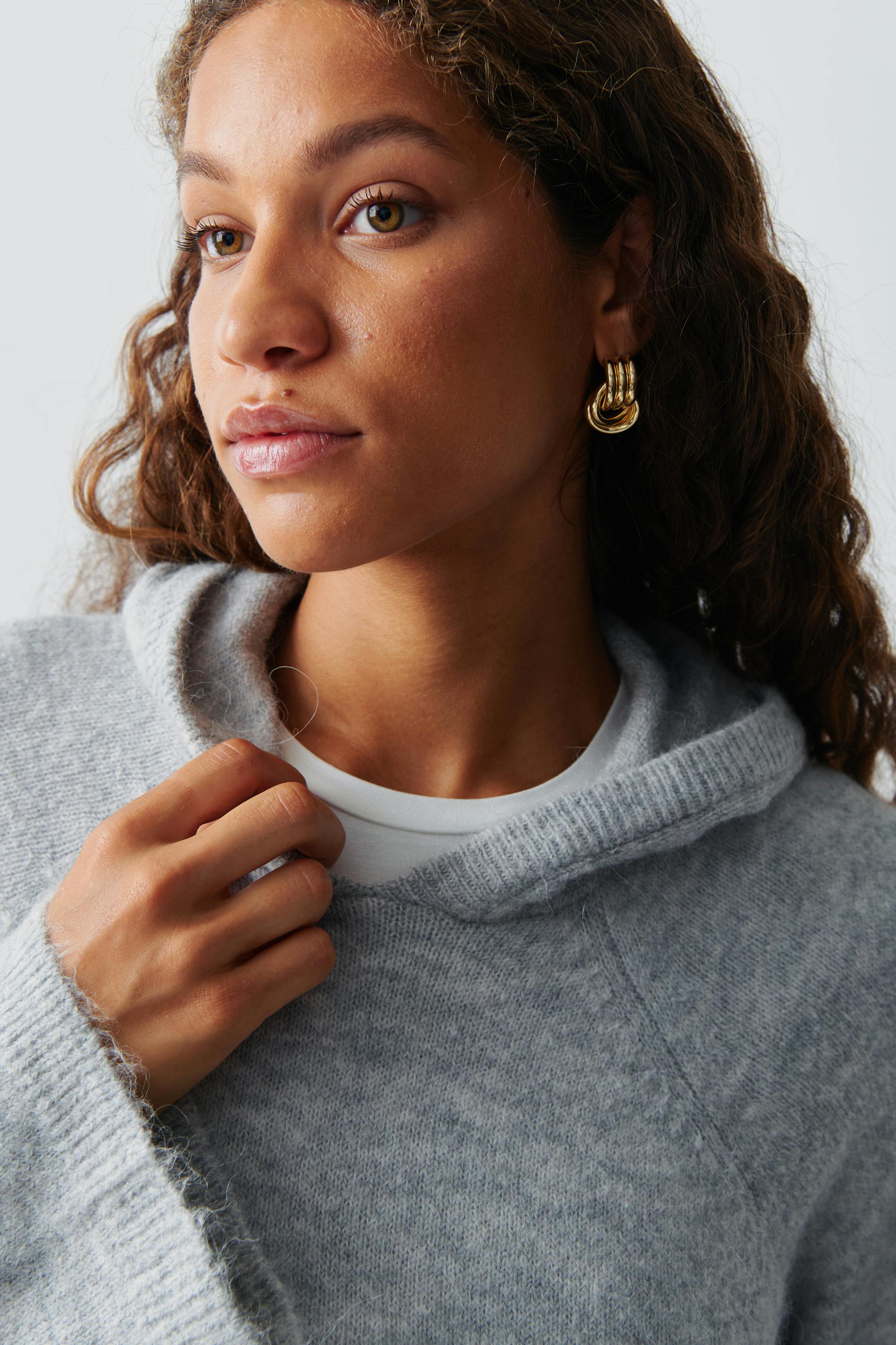 Knitted hoodie