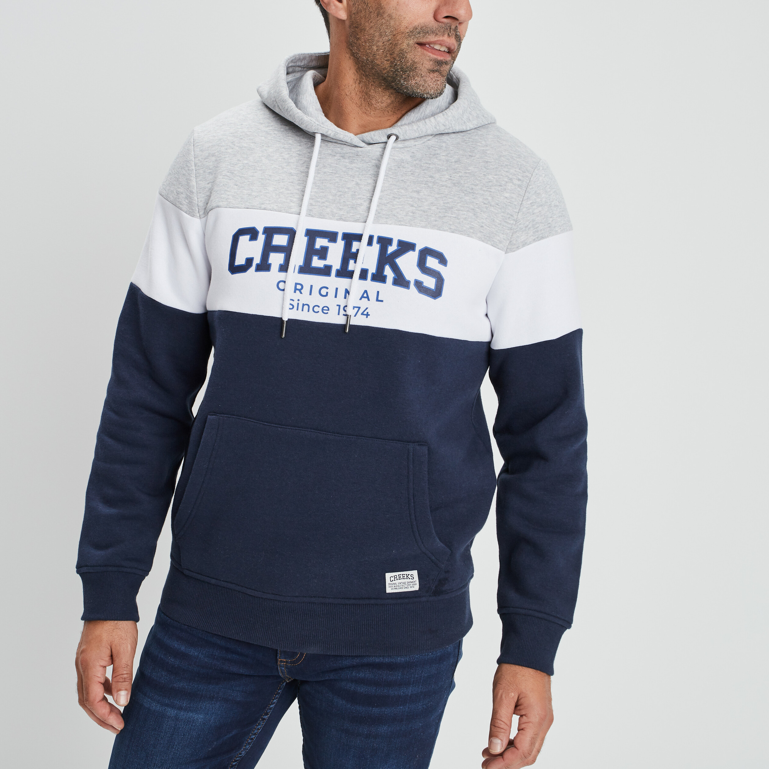 Sweat à capuche hoodie Creeks gris homme | La Halle
