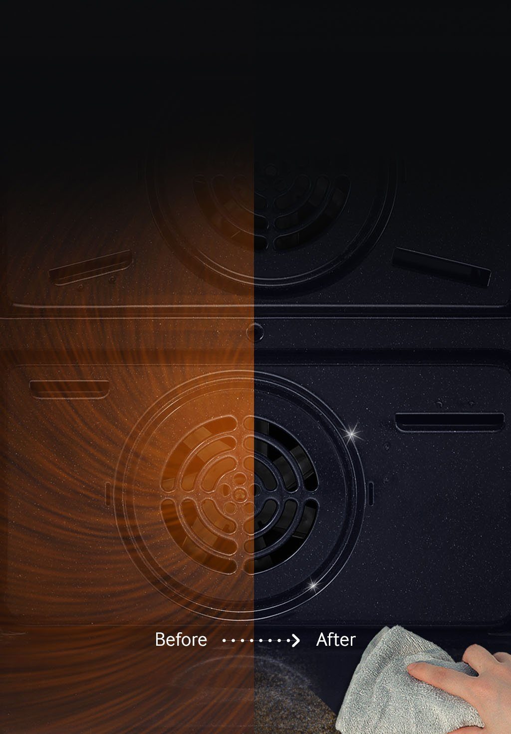 Samsung Pyrolyse Backofen NV7B4530ZAS, Pyrolyse-Selbstreinigung, Dual Cook Flex – Ein Ofen. Zwei Garräume. Maximale Flexibilität.