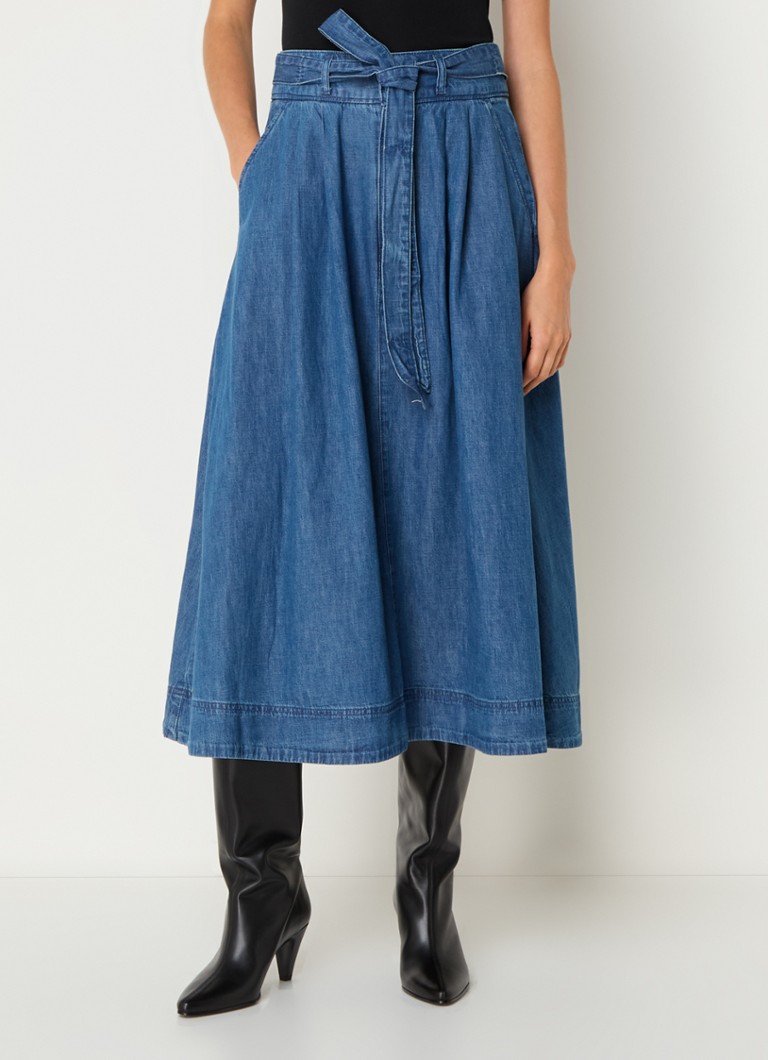 Gonna midi in chambray Stormee di Ralph Lauren