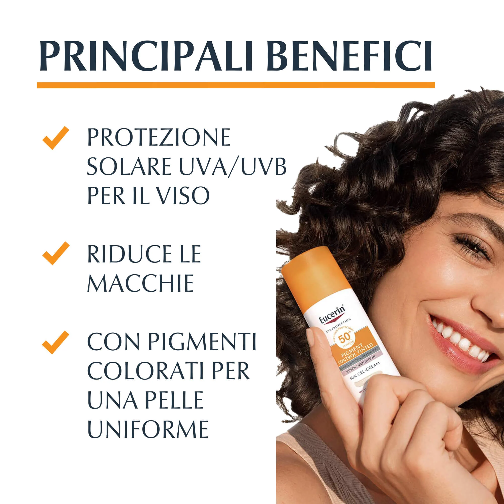 Cremă-gel solară cu protecție solară și control al pigmentării SPF50+ - Cremă de protecție solară pentru față cu protecție ridicată, cremă de față colorată anti-pete