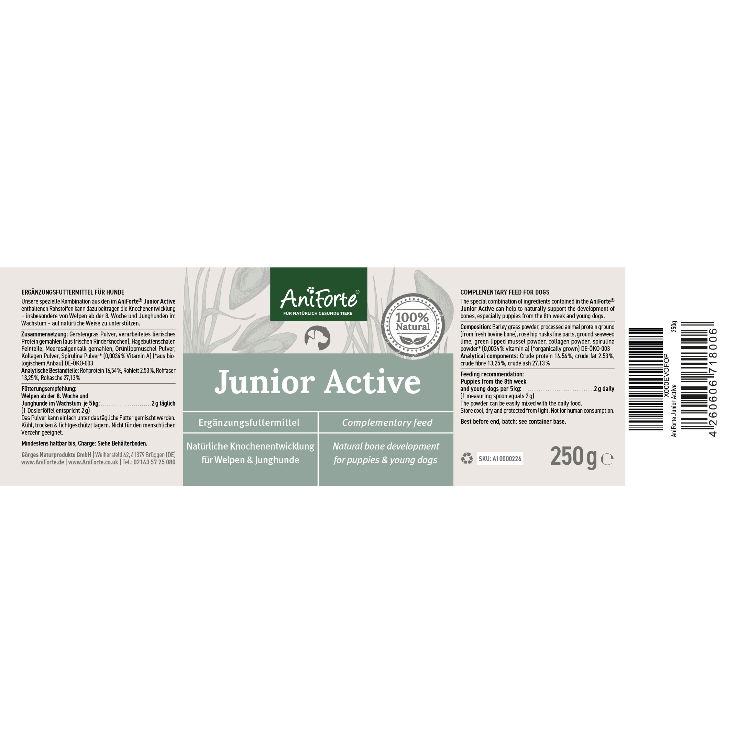 Aniforte Ergänzungsfutter & Aufzucht Aniforte Junior Active 250 g