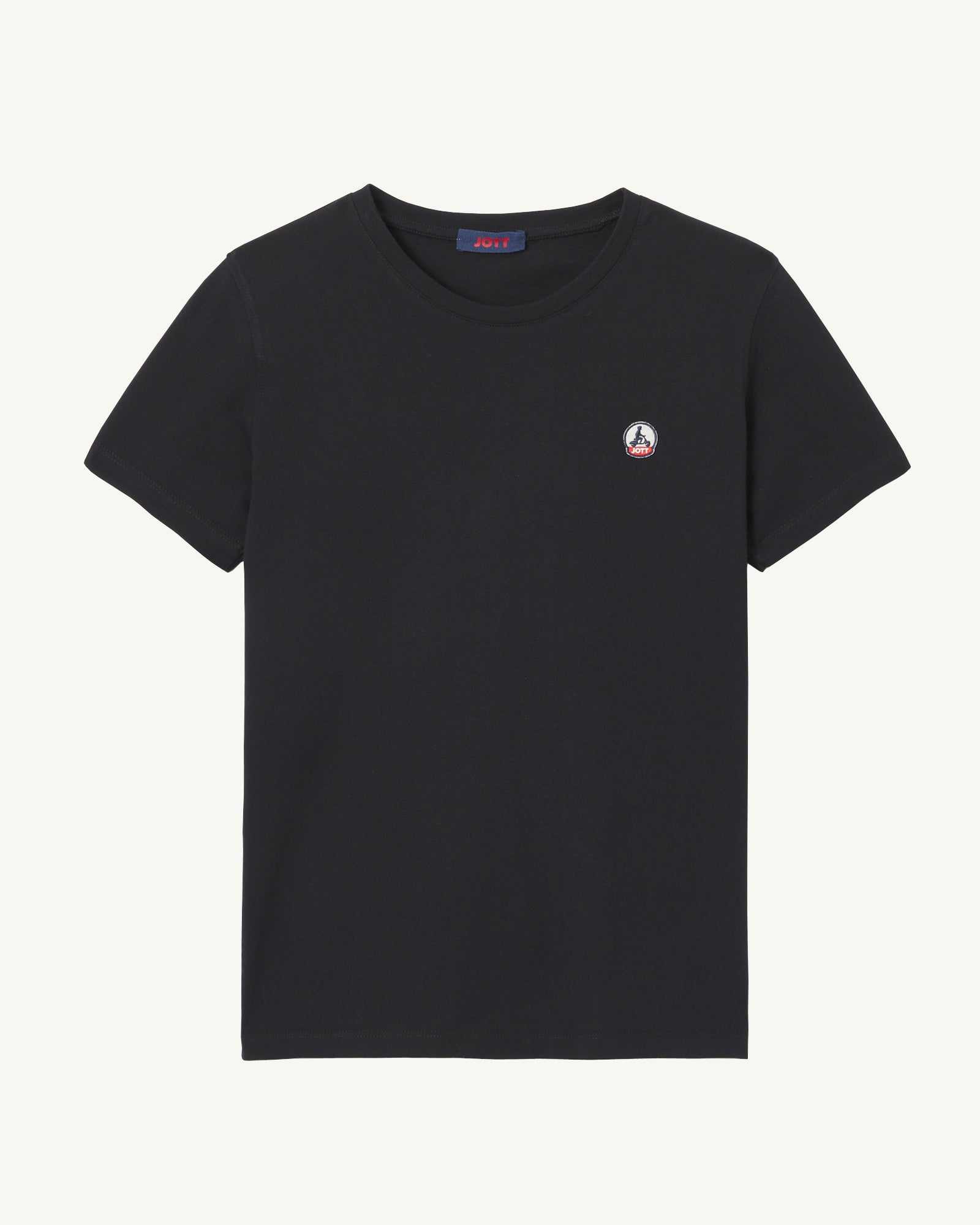 T-shirt à col rond femme en coton biologique Noir Rosas