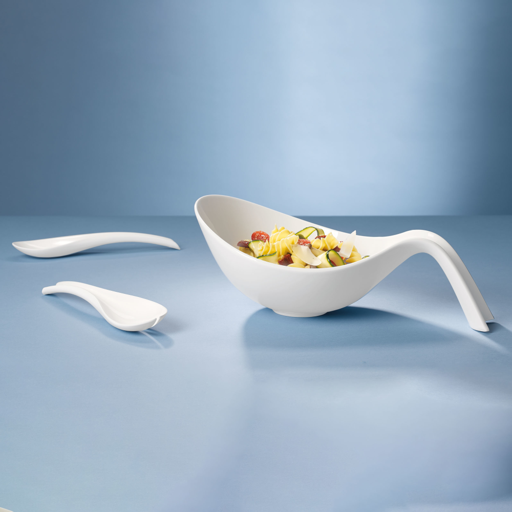 Salat-Set Flow 3-teilig weiß