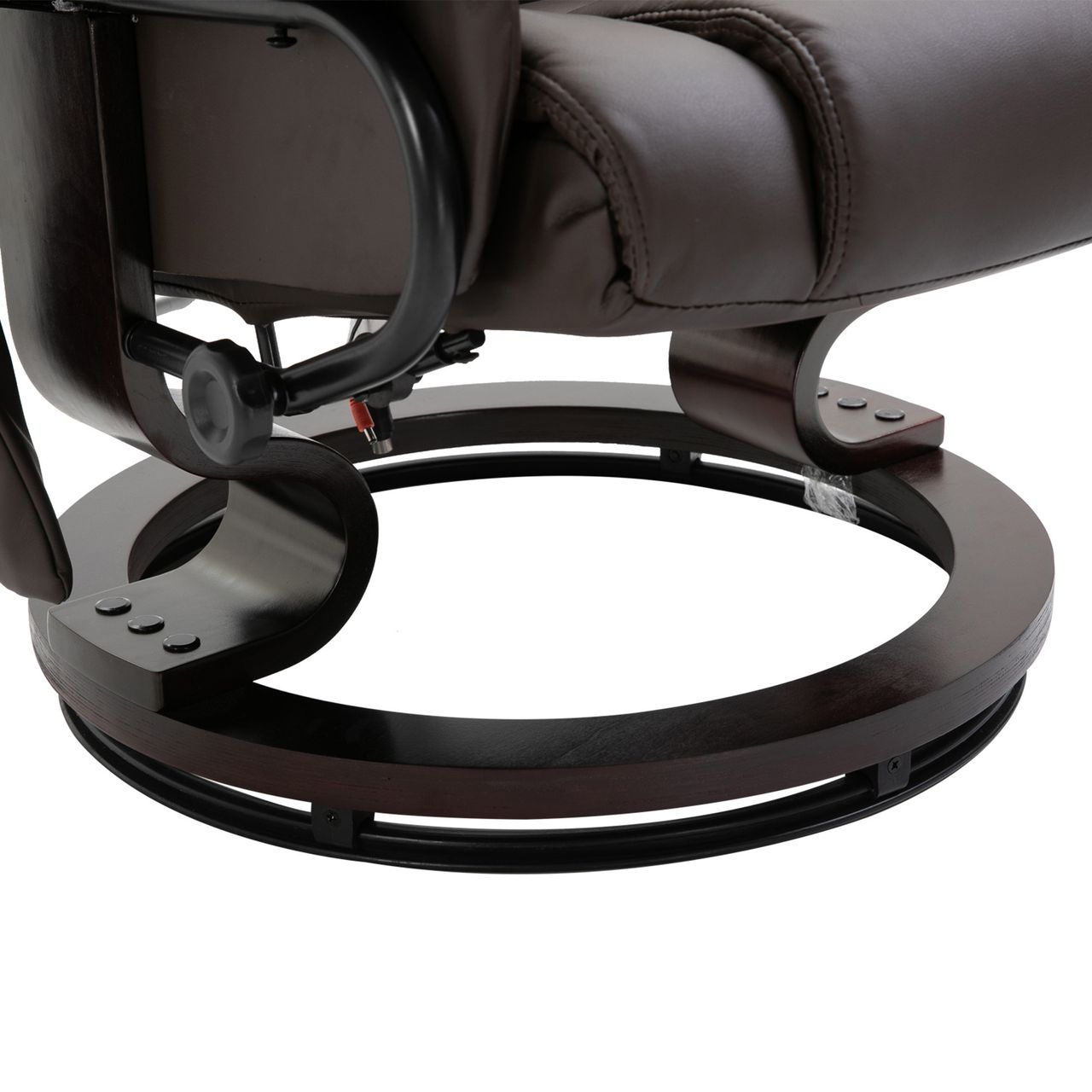 HOMCOM Massagesessel mit Fußhocker Relaxsessel 145°-Neigung Kunstleder Braun 79 x 82 x 101 cm