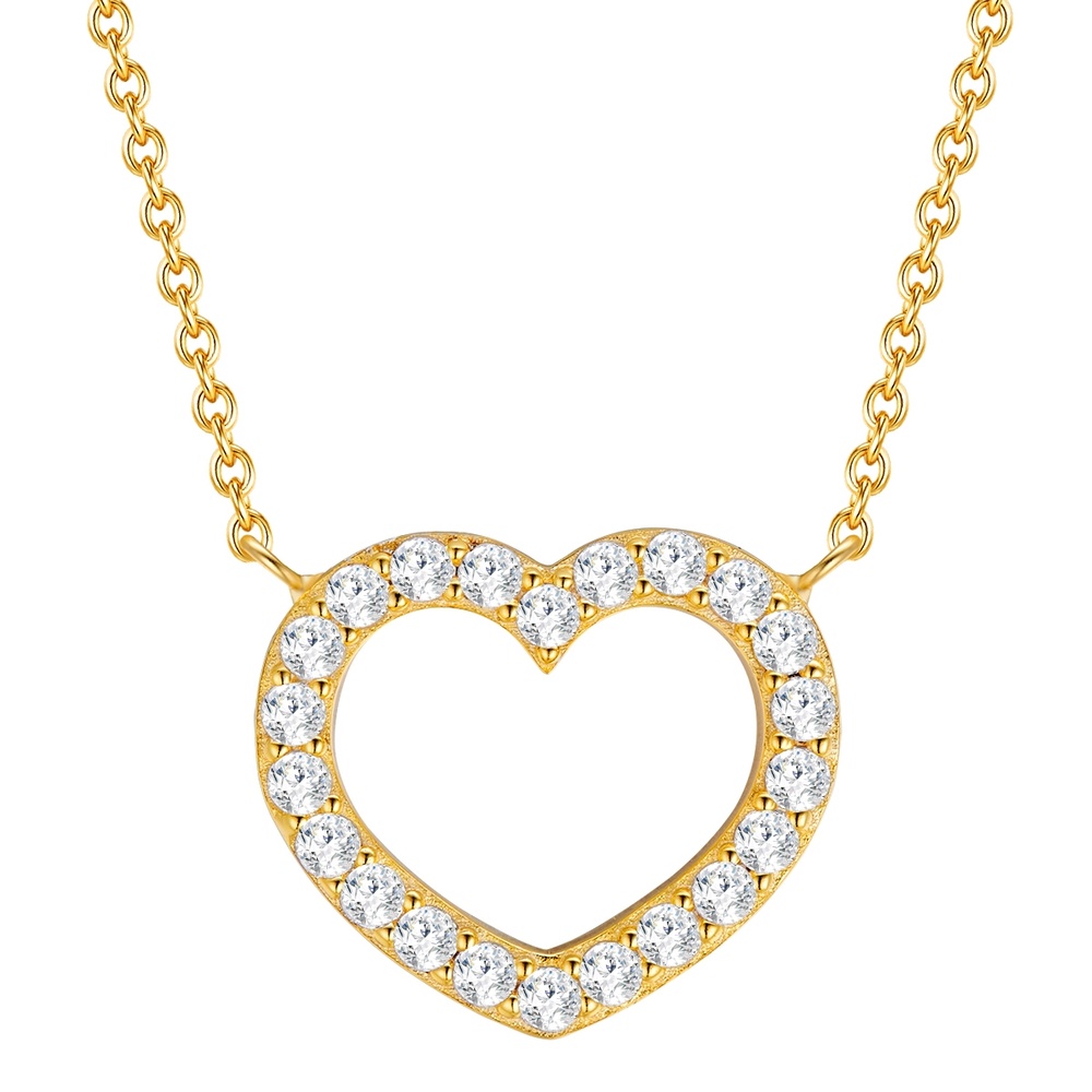 Rafaela Donata Chaîne Coeur Argent sterling Oxyde de zirconium (CZ) en Or jaune collier