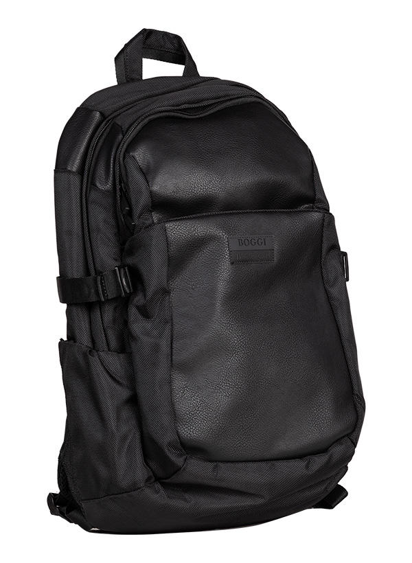 BOGGI MILANO, Rucksack, Kunstleder-Mikrofaser, schwarz