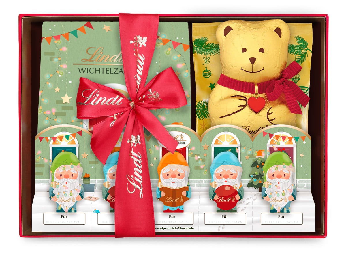 Lindt Wichtel-Edition Weihnachtsgeschenkkorb, 655g