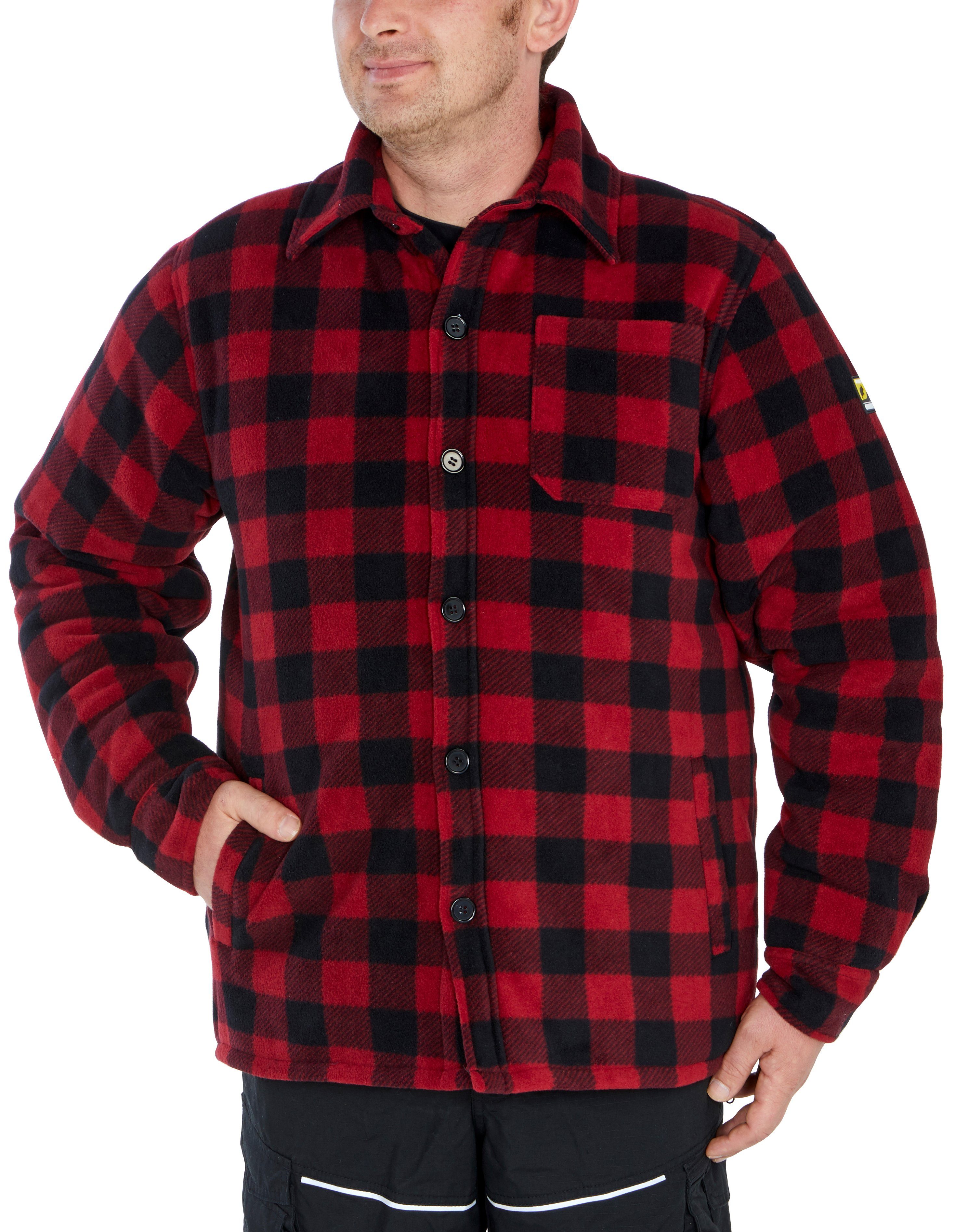 Northern Country Flanellhemd (als Jacke offen oder Hemd zugeknöpft zu tragen) warm gefüttert, mit 5 Taschen, mit verlängertem Rücken, Flanellstoff