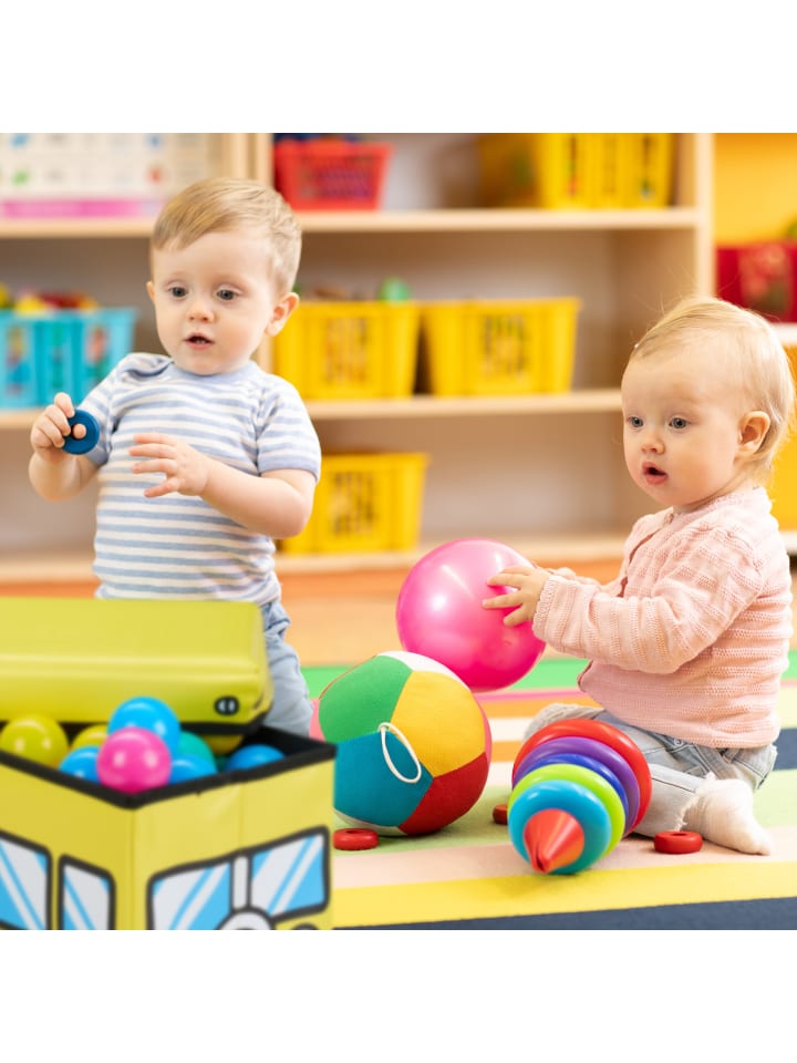 relaxdays Spielzeugkiste Krankenwagen in Weiß - (B)40 x (H)27 x (T)25 cm günstig kaufen onesize