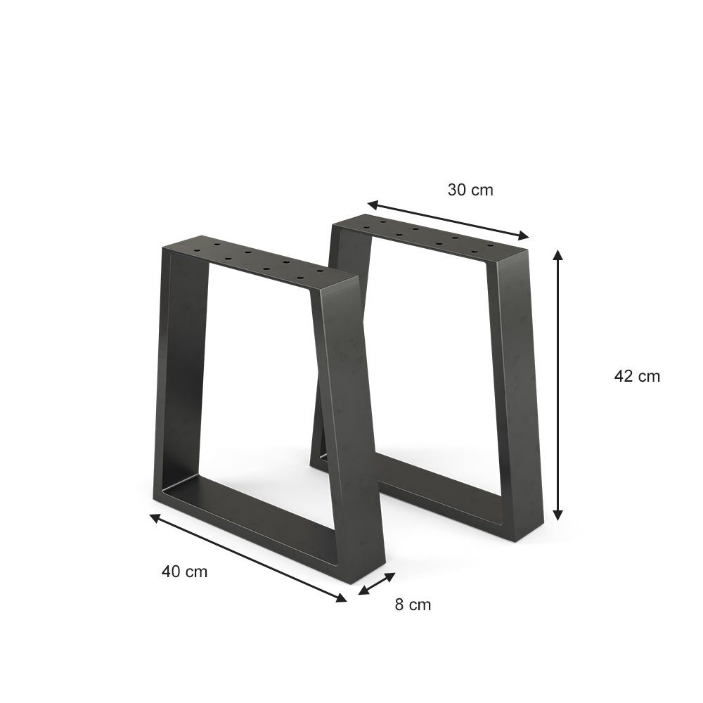 Vicco Tischbein Tischkufen Trapez-Form LOFT 42cm 2-er Set