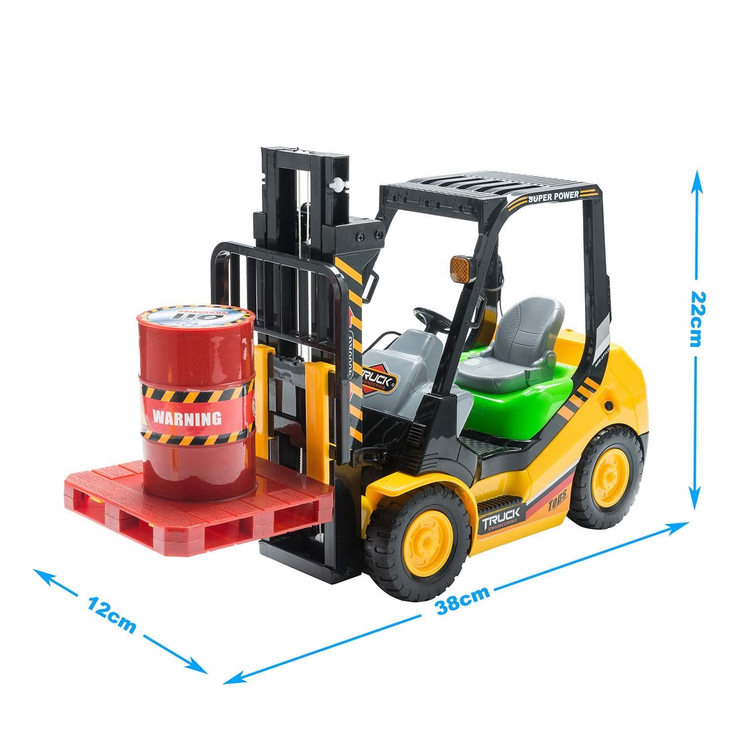 Goods+Gadgets RC-Gabelstapler Ferngesteuerter Stapler (Modellbau, 2,4 GHZ), Hoch-Hubwagen Funk Spielzeug