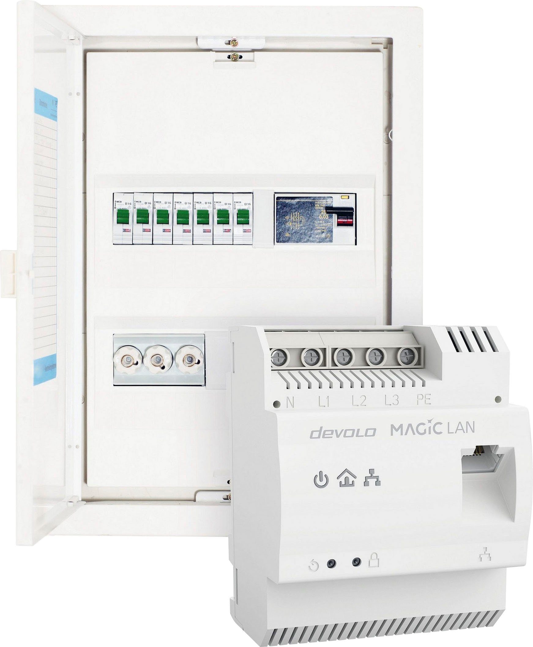 DEVOLO Magic 2 LAN DINrail, Powerline Hutschienenadapter Netzwerk-Adapter zu RJ-45 (Ethernet)