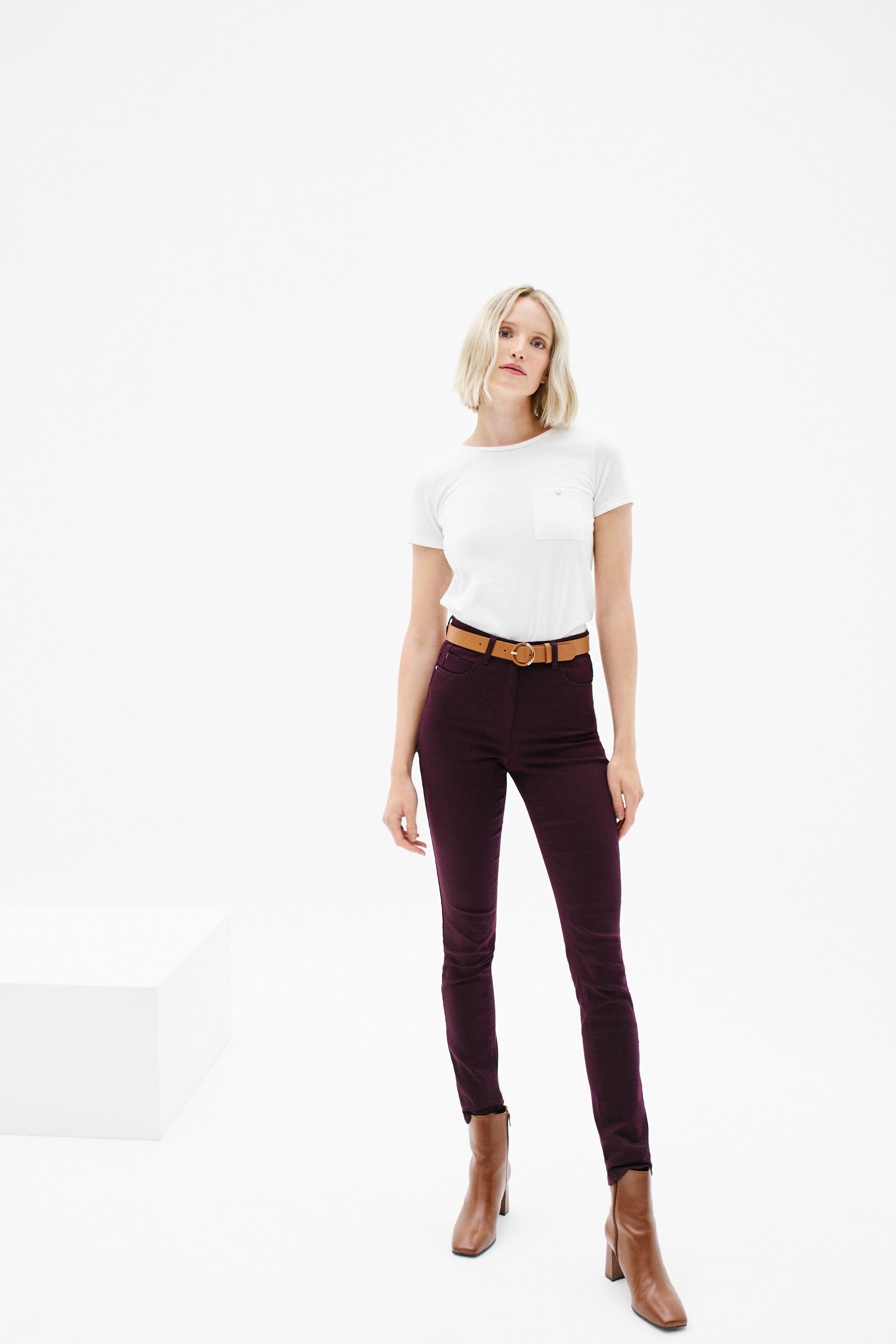 pantalon joss bordeaux femme