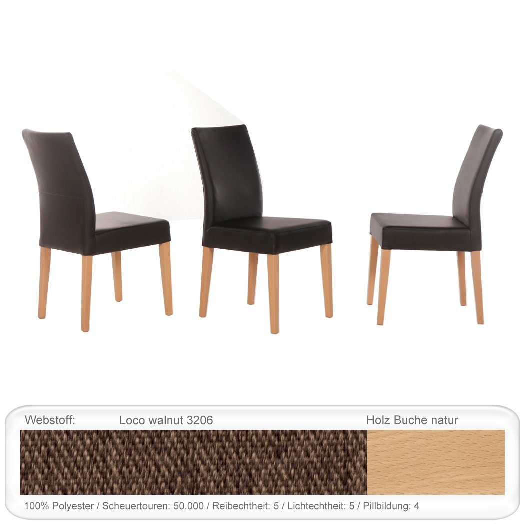 expendio Eckbankgruppe Grover XL, (komplette Tischgruppe, Spar-Set, 4-tlg), Tisch Kernbuche + Eckbank / Polsterbank Calla + Stuhl Cordia walnut