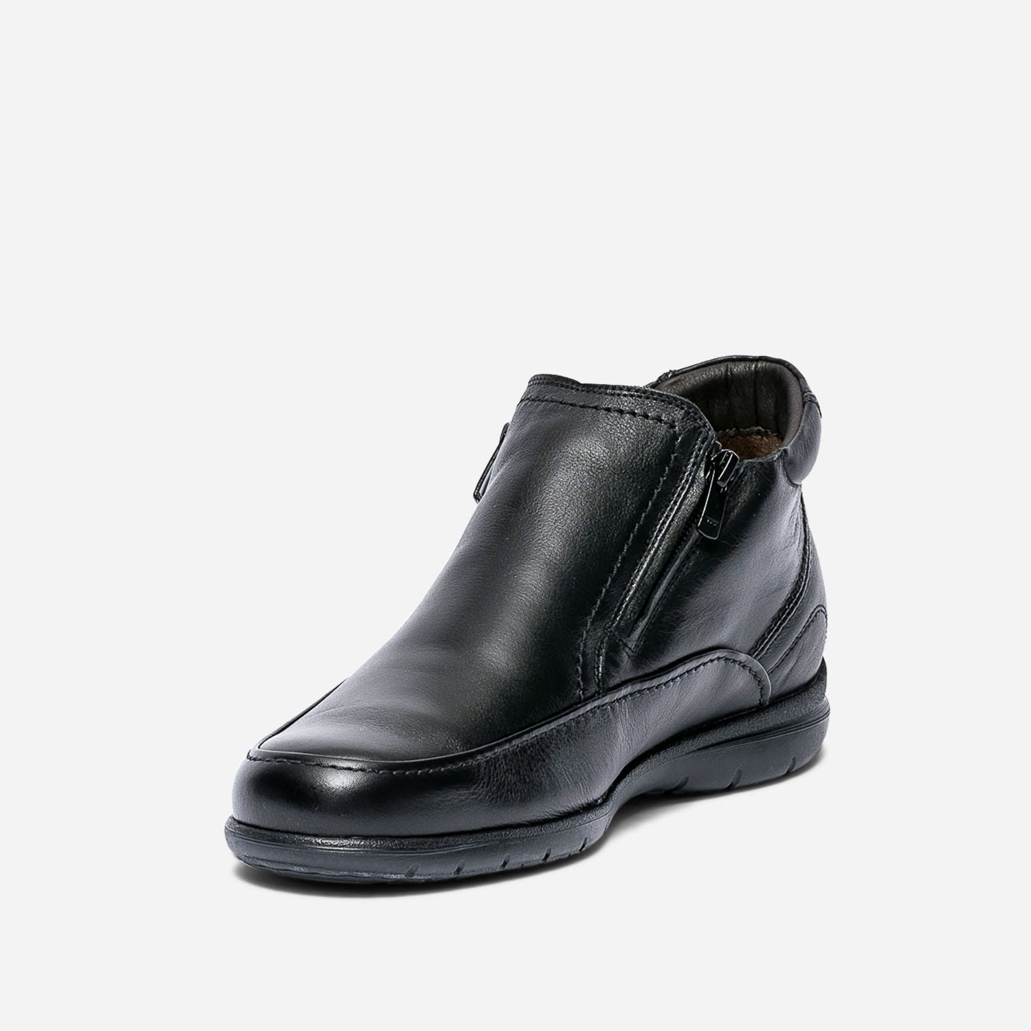Boots FLUCHOS noir en cuir fourré avec zips