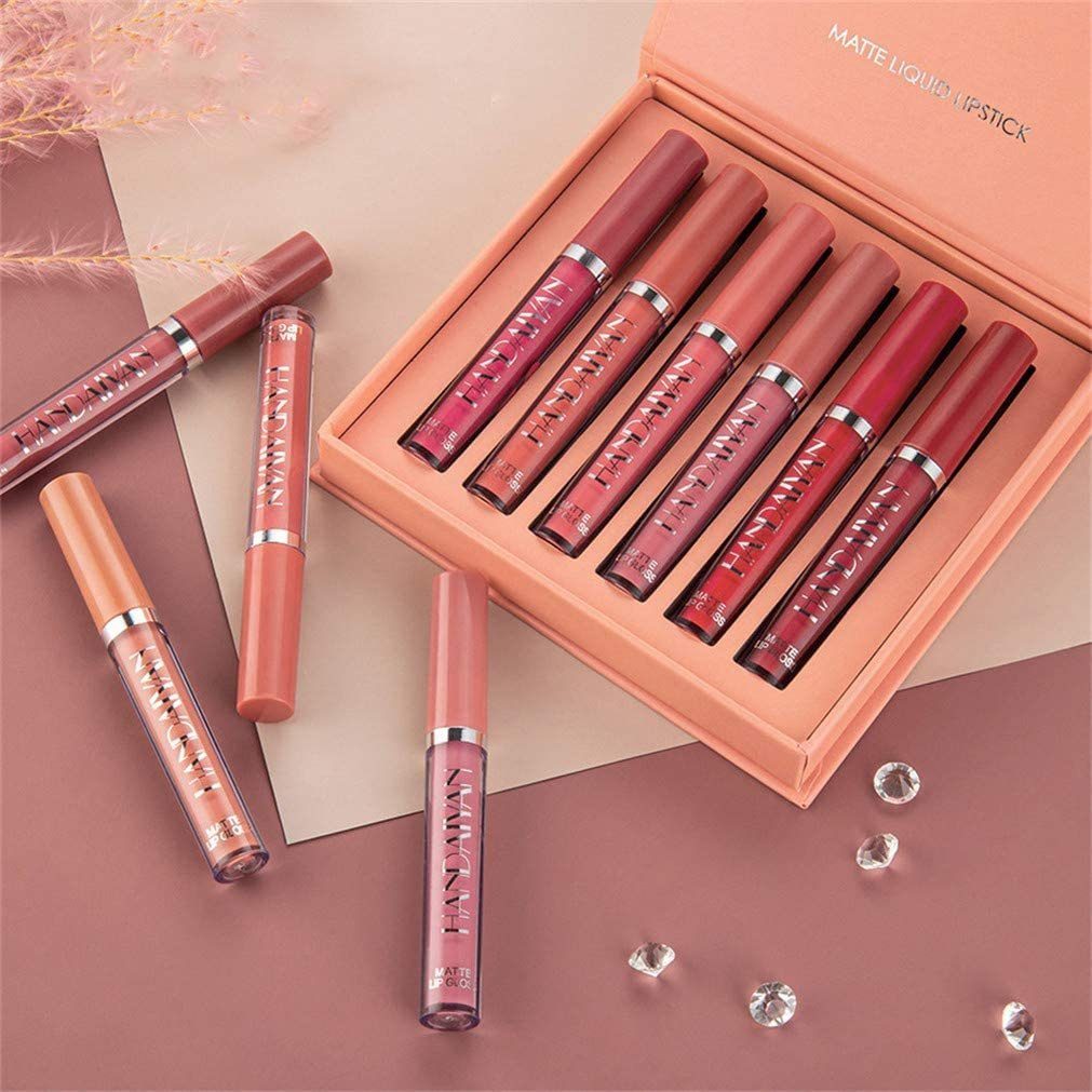 Haiaveng Lippenstift-Set Samtmattes Lipgloss-Set, wasserfest, nicht klebriger Lippenstift, Sexy 12 Farben in kräftigen Tönen
