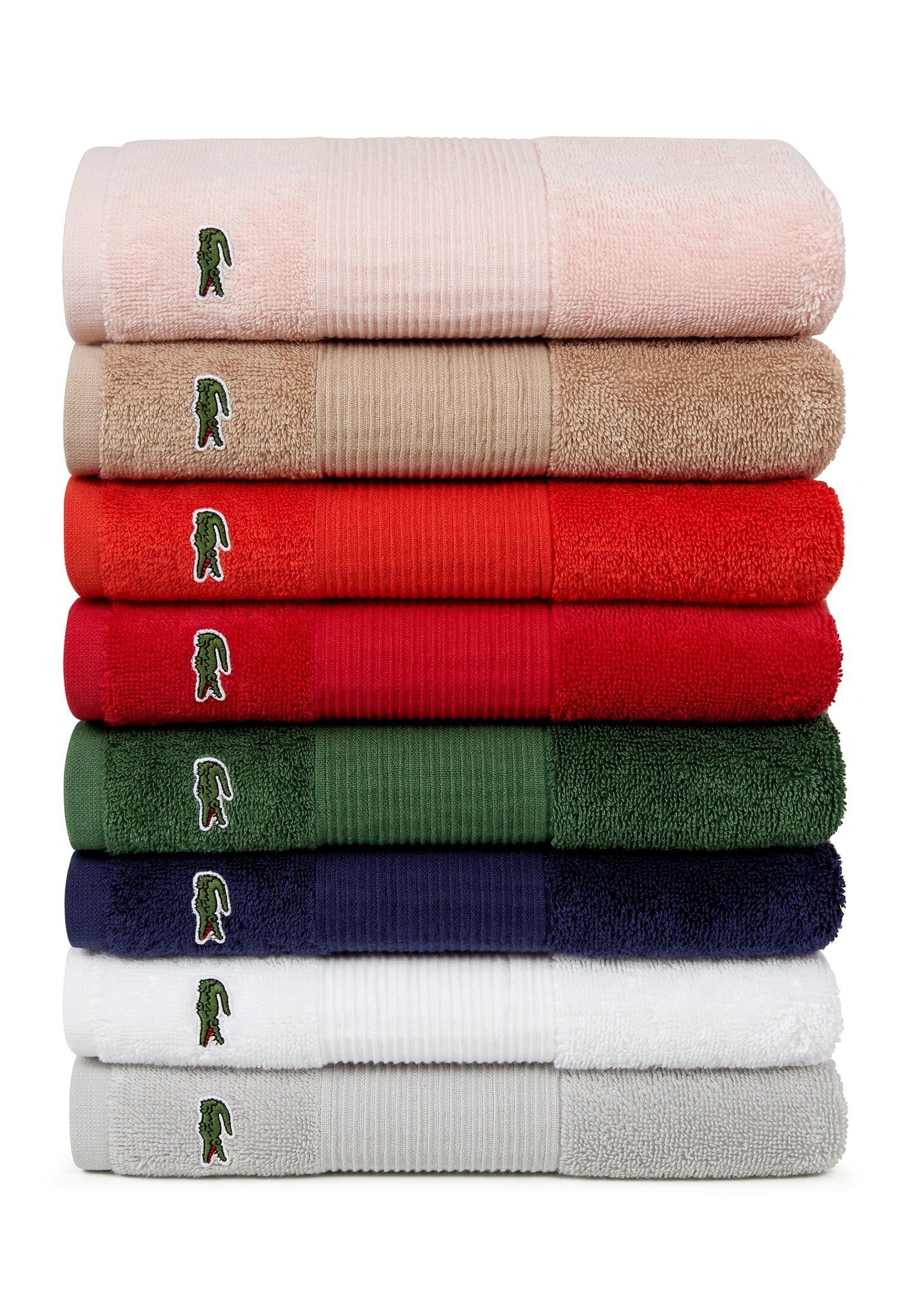 Lacoste Duschtuch L LE CROCO, mit Aufnähern