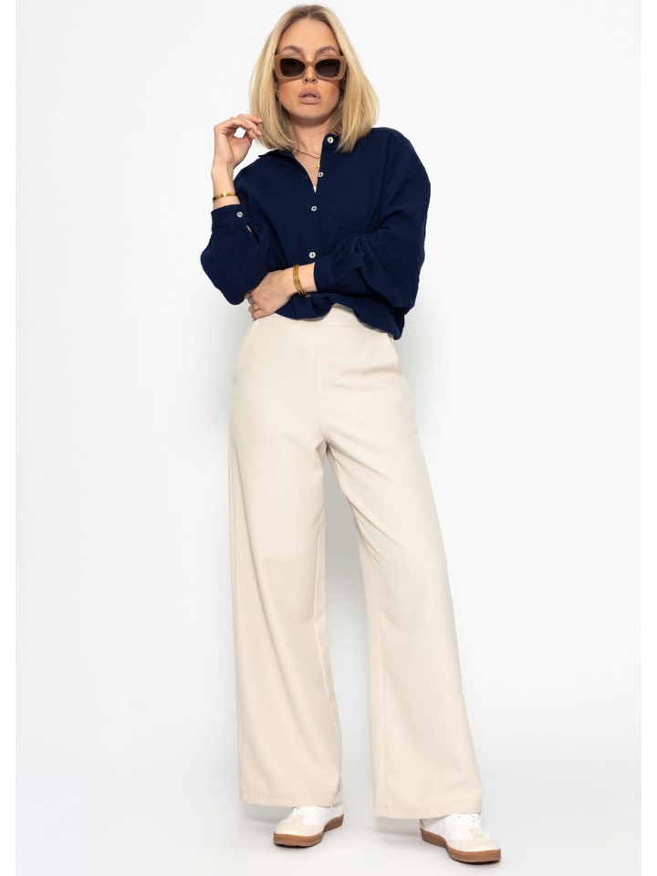 SASSYCLASSY Stoffhose Highwaist in Beige günstig kaufen