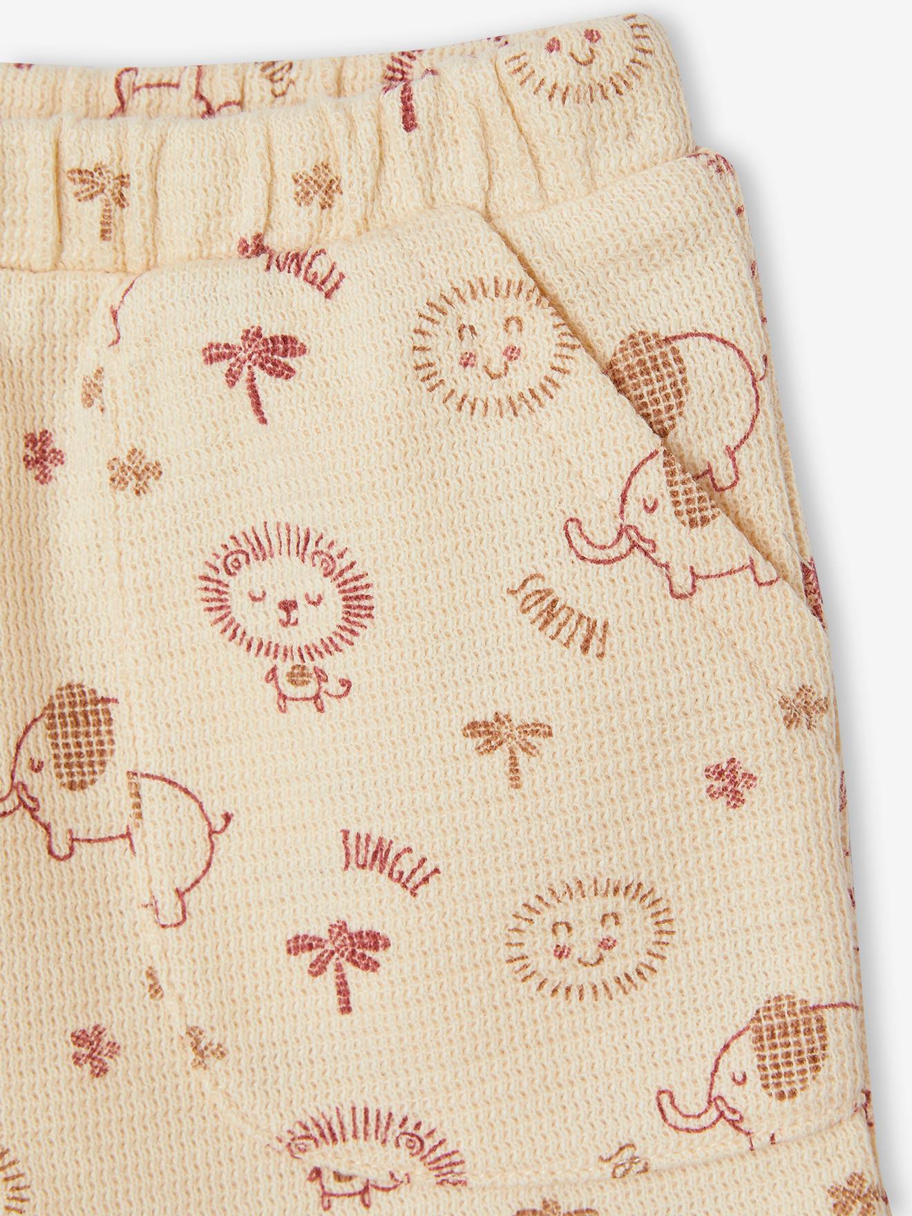 Vertbaudet Baby-Set: Henley-Shirt & Shorts, personalisierbar Oeko-Tex - mokka
