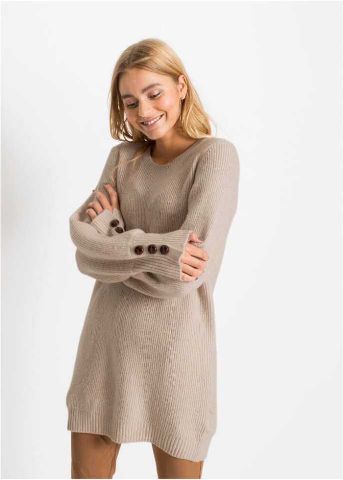 Longpullover mit Knöpfen