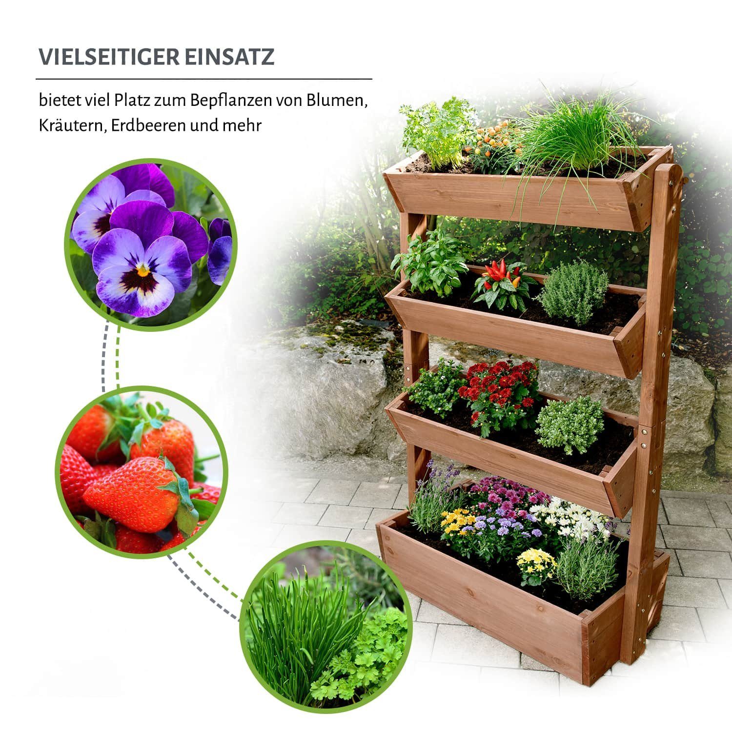 empasa Hochbeet RAISE 4, Hochbeet Balkon - Tanne - Vertikalbeet