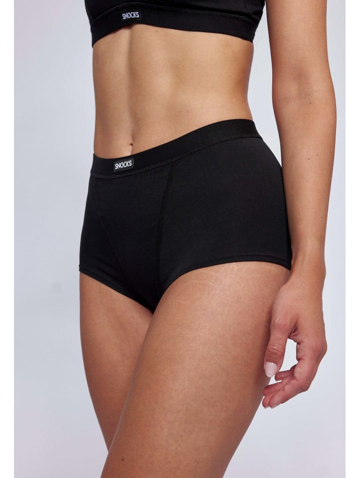 SNOCKS Retro Panties Damen 2 Stück in Schwarz günstig kaufen