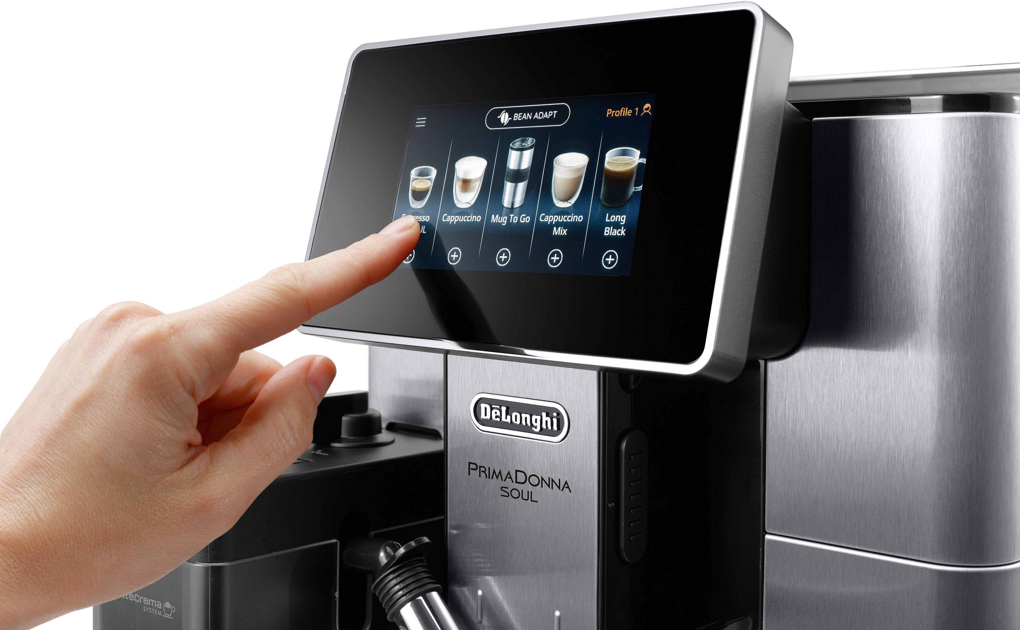 De'Longhi Kaffeevollautomat PrimaDonna Soul ECAM 610.75.MB, inkl. Kaffeekanne im Wert von UVP € 29,99 + Gläser-Set UVP € 46,90