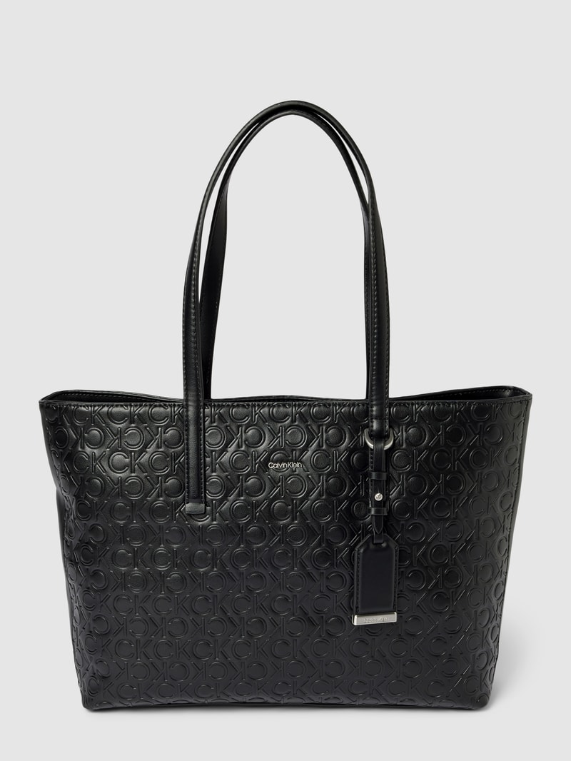 Shopper mit Label-Details in schwarz