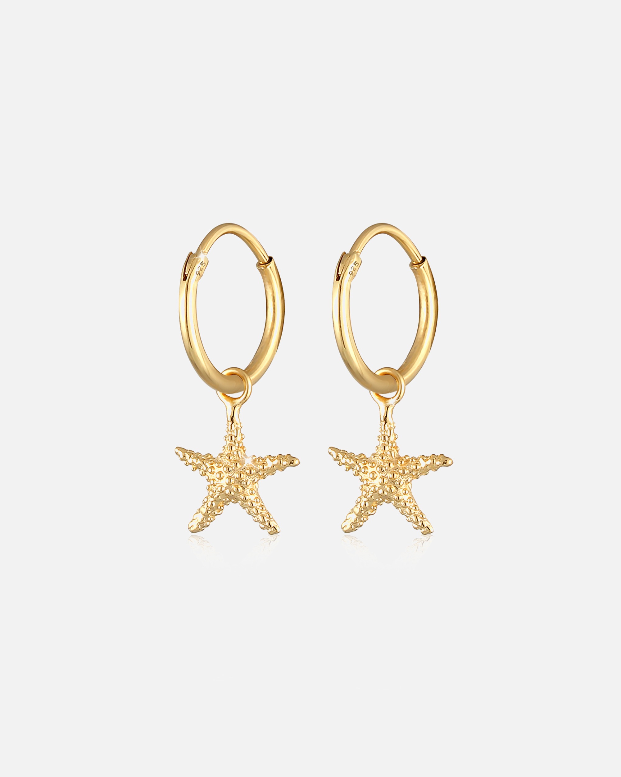 Dámske náušnice Elli Creole Starfish s príveskami, plážové letné trendy - (925/1000) striebro